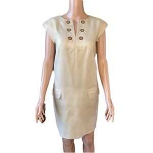 J. Crew Cream Mini Dress with Button Accents